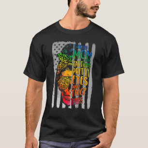 T-shirt F Bombe Maman Avec Des Tatouages Jolies Yeux Et Ép