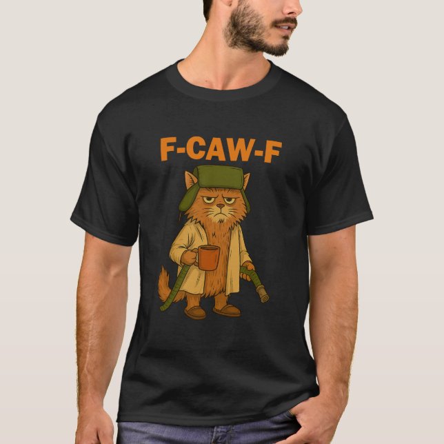 T-shirt F-CAW-F Chat grincheux drôle (Devant)