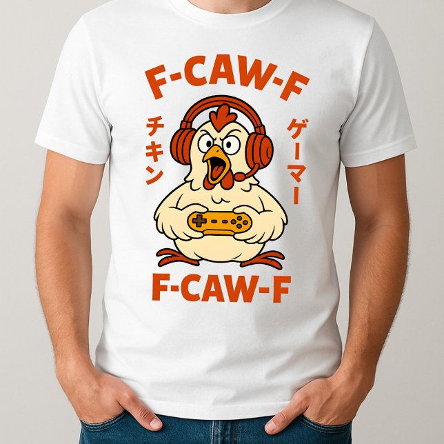 T-shirt F-Caw-F Chicken Gamer Drôle Graphique Mème Japonai (Créateur téléchargé)
