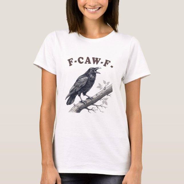 T-shirt - f-caw-f Corbeau découpé (Devant)