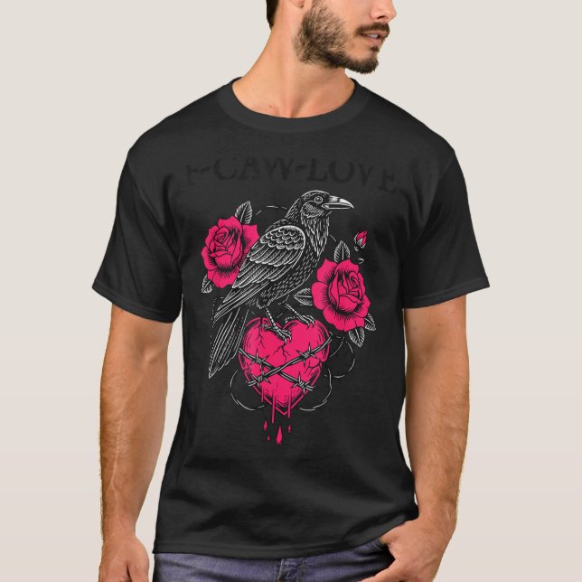 T-shirt F Caw F Crow Anti Valentine's Day Dark Gothic Brok (Devant)