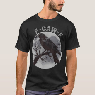 T-shirt F-Caw-F Drôle Corbeau Noir Lune Humour Gothique Fe