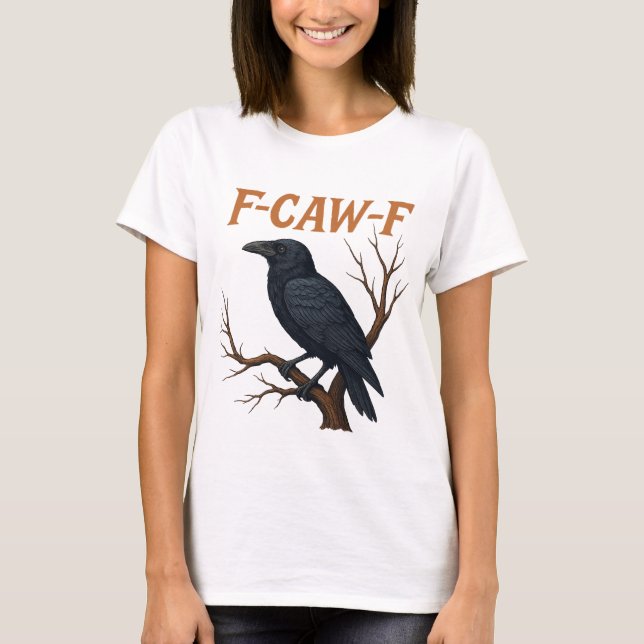 T-shirt F CAW F｜f-caw-f｜gothic raven png｜raven (Devant)
