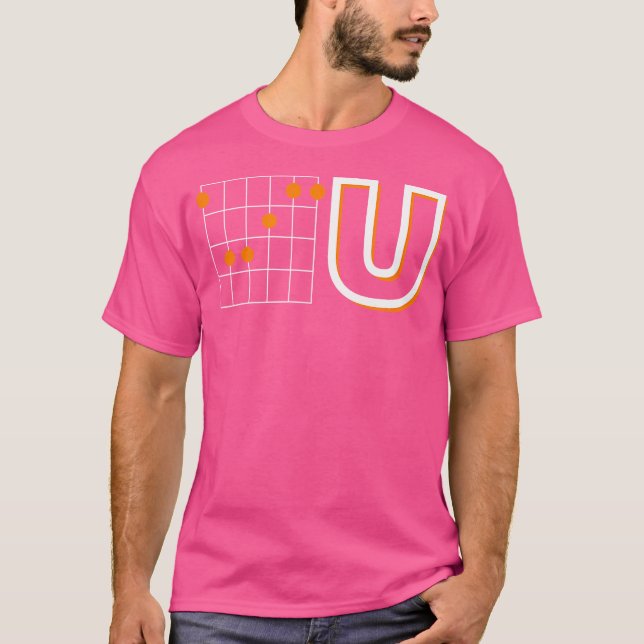 T-shirt F Chord U - Drôle Guitare Player (Devant)