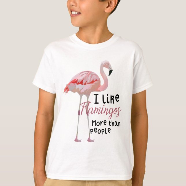 T-shirt F est pour le Flamant rose (Devant)