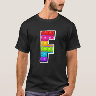 T-shirt F LETTRE MAJUSCULE COUPÉE F Alphabet Funny Poppin