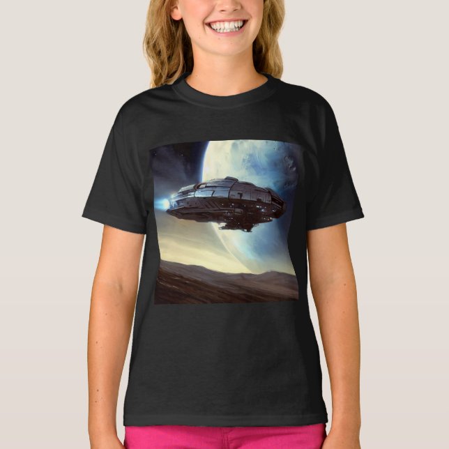 T-shirt F. vaisseau spatial orbitant 2 (Devant)