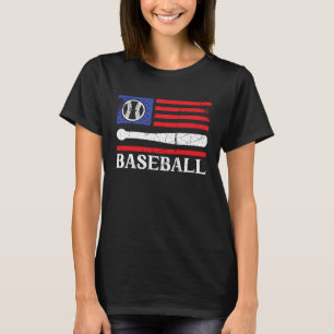 T-shirt Fa De Baseball Patriotique 4 juillet Frappe De Bas