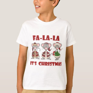 T-shirt Fa La La Christmas Mice Holidays