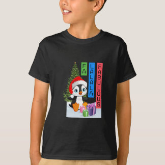 T-shirt Fa La La La Fabulous Christmas Penguin Kids'