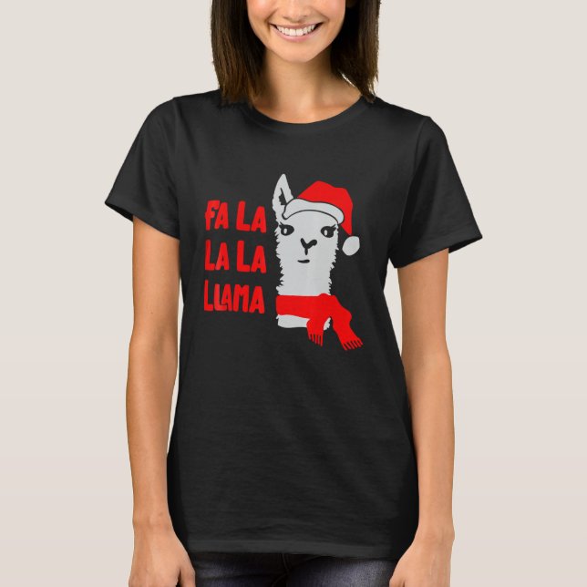T-shirt Fa La La La La Lama Noël (Devant)