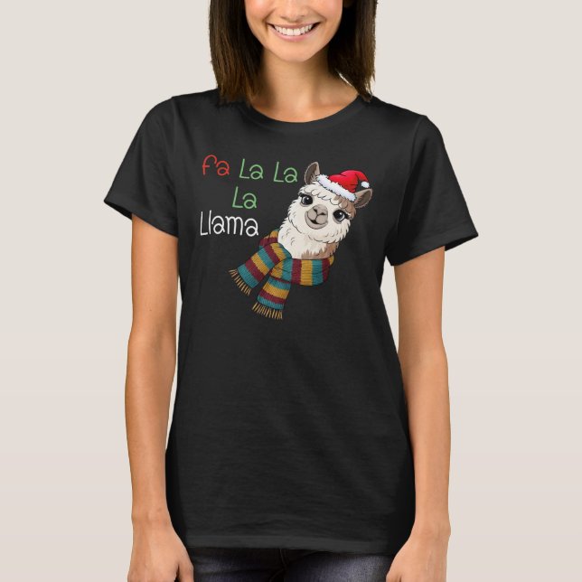 T-shirt Fa La La La Lama Noël (Devant)