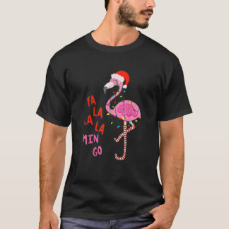 T-shirt Fa La La La Mingo Flamant rose Pour Noël Noël