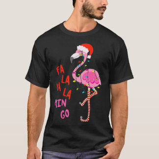 T-shirt Fa La La La Mingo Flamant rose Pour Noël Noël Noël