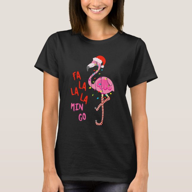 T-shirt Fa La La La Mingo Flamingo For Christmas Xmas Paja (Devant)