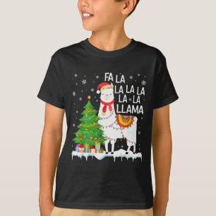 T-shirt Fa La La Lama de Noël Drôle de Xmas Pyjama Animal