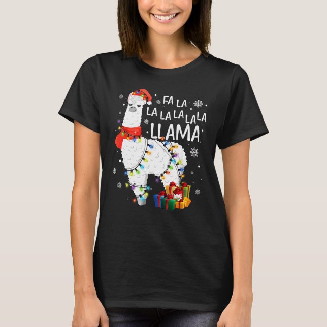 T-shirt Fa La La Llama Noël drôle (Devant)