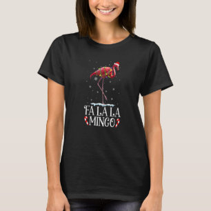 T-shirt Fa La La Mingo Flamingo Guirlande de Noël Trop