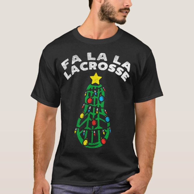 T-shirt Fa La Lacrosse Funny Christmas Lax Player Goalie T (Devant)