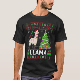 T-shirt Fa La Llama Éclairage Xmas Tree Llama Chris laide