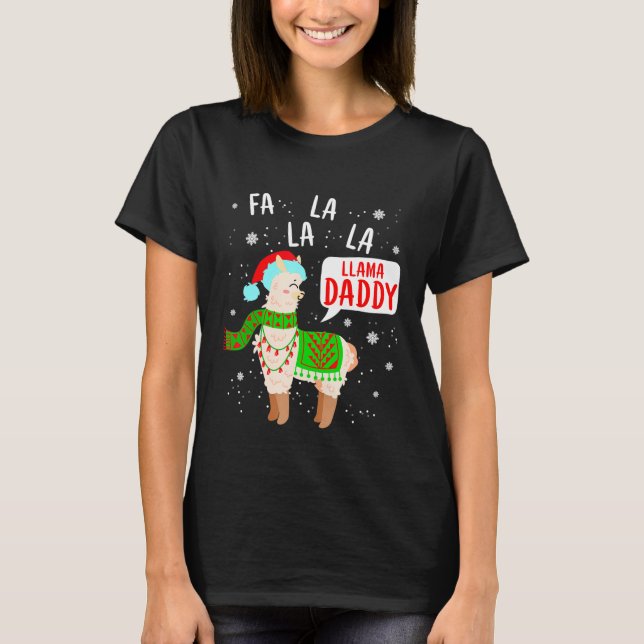T-shirt Fa la Llama Papa Noël Correspondant (Devant)