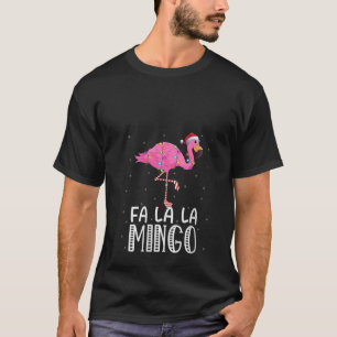 T-shirt Fa La Mingo Flamant rose Xmas Lumières des arbres