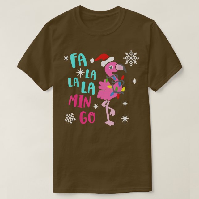 T-shirt Fa La Mingo Flamingo For Christmas Xmas Paja (Design devant)