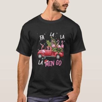T-shirt Fa Lalala Min Go Flamingo For Christmas Tree Xmas