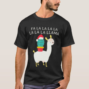 T-shirt Fa Lalalalalala Lama Cactus Noël Hommes Femmes