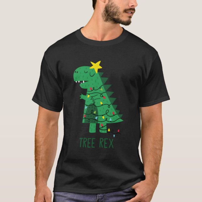 T-shirt Fa Ra Rawr Arbre Rex Merry Dinosaur (Devant)