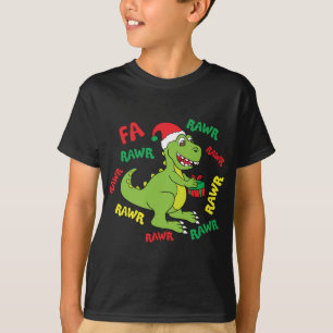 T-shirt Fa Ra Rawr Santasaurus T-Rex Dino Santa Claus