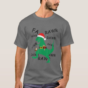 T-shirt Fa Rawr Dinosaur Drôle De Noël Des Jeunes Garçons