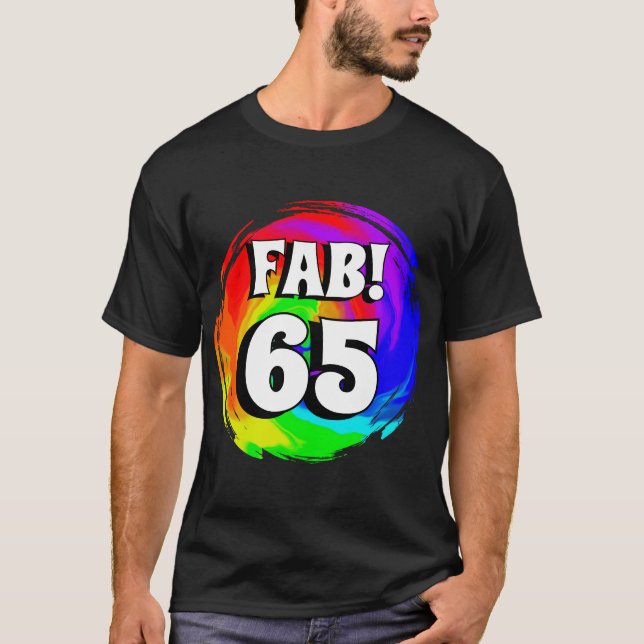 T-shirt Fab ! 65 ColorfulHeat Wave Swirl fête d'anniversai (Devant)