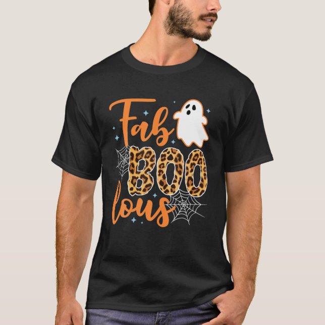 T-shirt Fab Boo Lous Leopard Cute Boo Ghost Funny Hallowee (Devant)