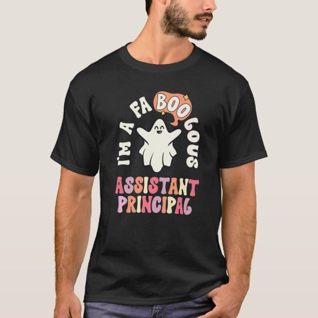 T-shirt Fabole Assistant principal Rétro Halloween Vint (Devant)