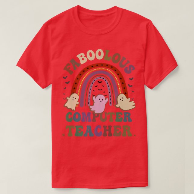 T-shirt FaBOOlous COMPUTER TEACHER Costume This Is My Spoo (Design devant)