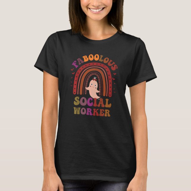 T-shirt Faboolous SOCIAL WORKER Costume This Is My Spooky  (Devant)