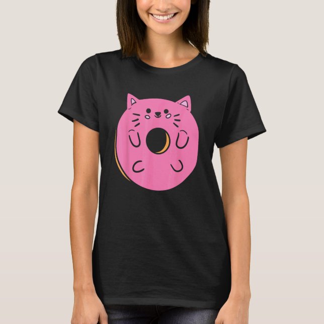 T-shirt Fabricant de beignets en forme de chat (Devant)