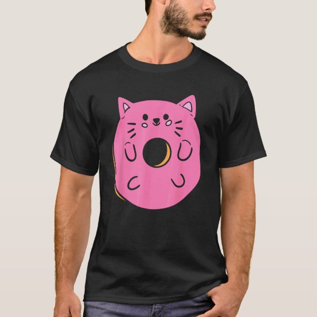 T-shirt Fabricant de beignets en forme de chat (Devant)