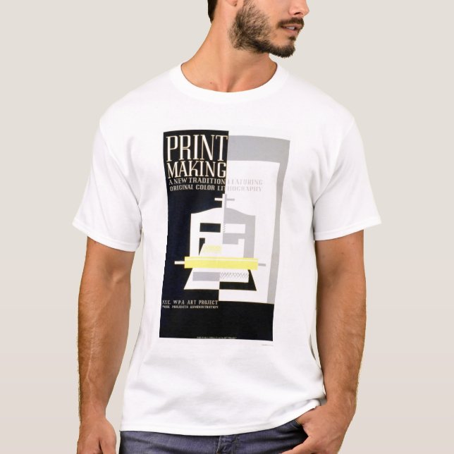 T-shirt Fabrication d'impression couleur WPA 1938 (Devant)