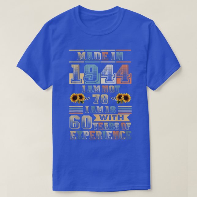 T-shirt Fabriqué 1944 18 Ans 60 Ans Anniversaire  (Design devant)