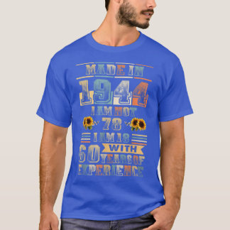 T-shirt Fabriqué 1944 18 Ans 60 Ans Anniversaire 