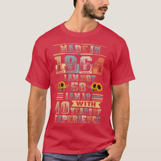 T-shirt Fabriqué 1964 18 Ans 40 Ans Anniversaire 