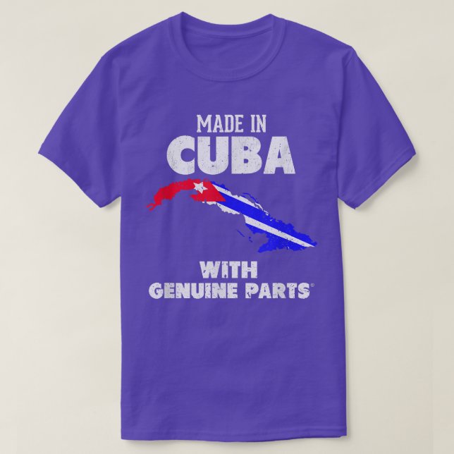 T-shirt Fabriqué à Cuba avec des pièces authentiques ! Fie (Design devant)