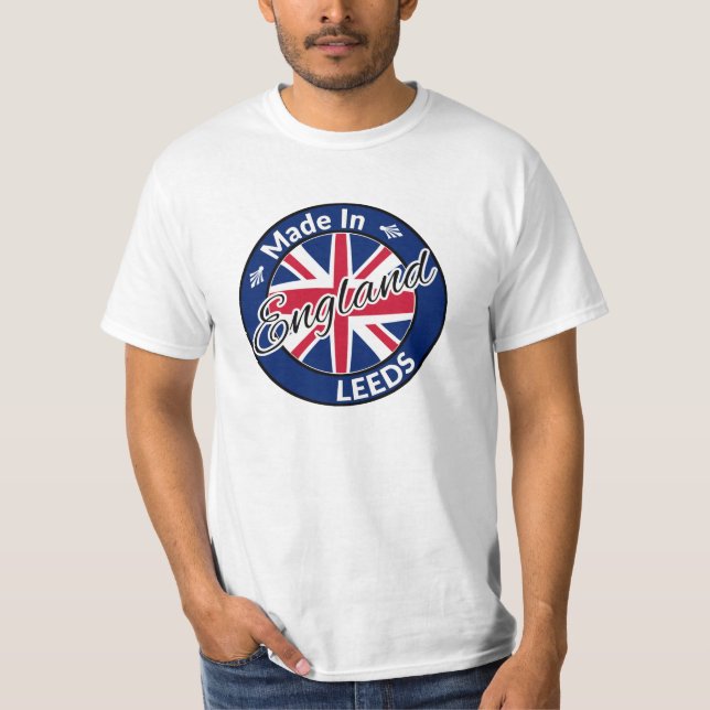 T-shirt Fabriqué à Leeds Angleterre Union Jack (Devant)