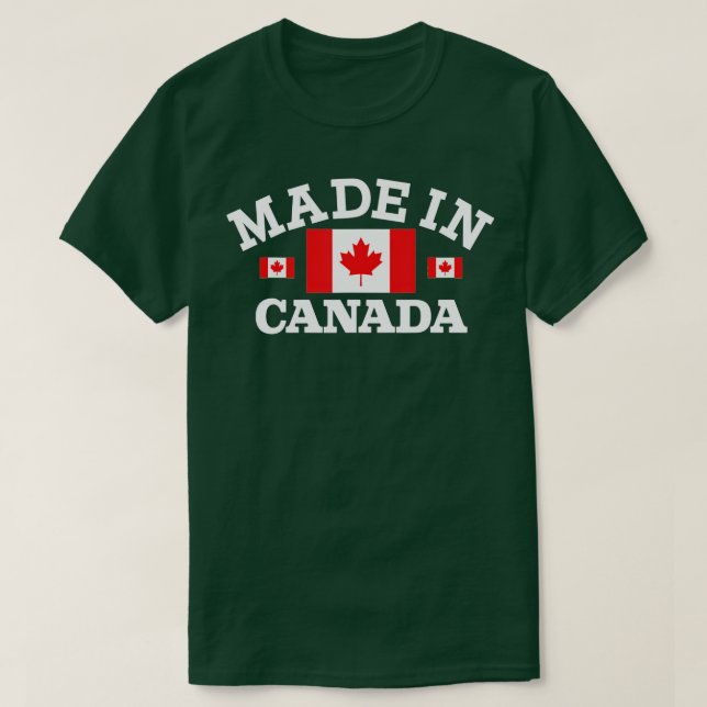 T-shirt Fabriqué Au Canada Drapeau Canadien (Design devant)