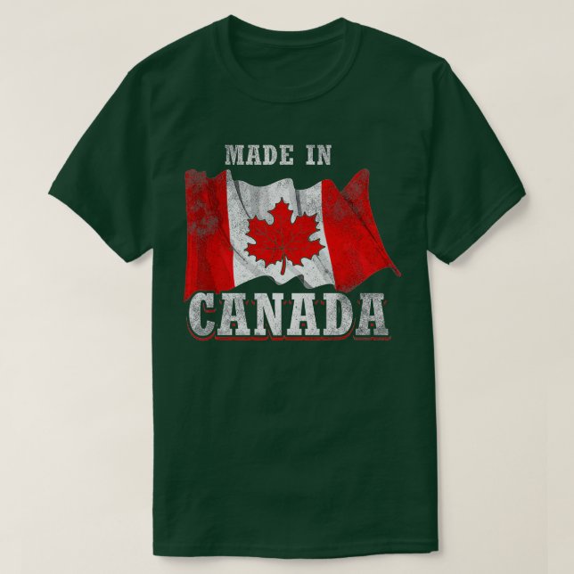 T-shirt Fabriqué au Canada Drapeau canadien (1) (Design devant)
