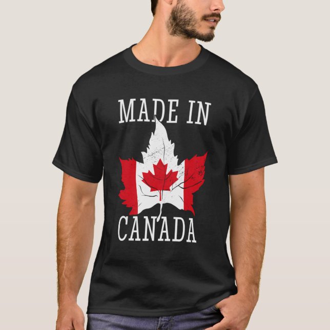 T-shirt Fabriqué Au Canada Drôle Canadien (Devant)