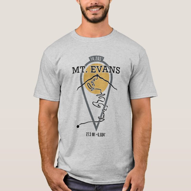 T-shirt Fabriqué au sommet du Mont Evans à vélo ! (Devant)