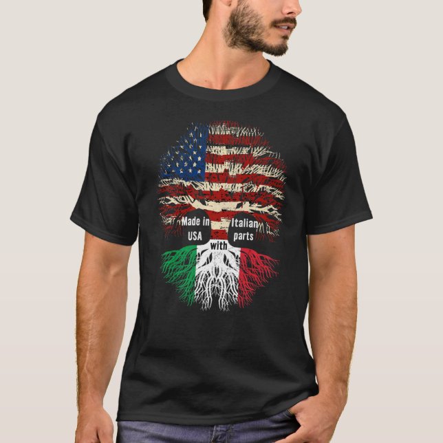 T-shirt Fabriqué Aux Etats-Unis Avec Pièces Italiennes Ita (Devant)